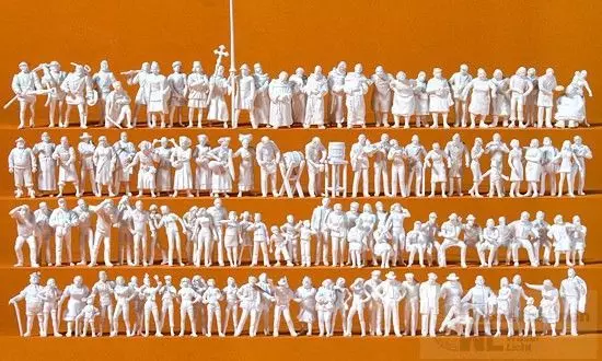 Preiser 16359 - Mittelaltermarkt 125 Figuren unbemalt H0 1:87