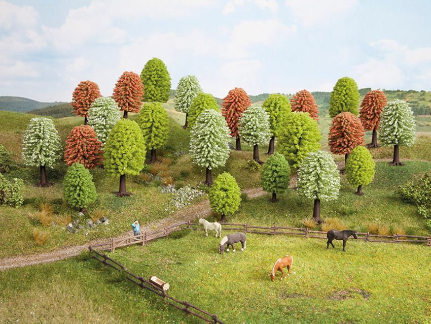 Noch 26806 - Frühlingsbäume 25 Stück, 5 - 9 cm hoch H0 1:87/TT 1:120
