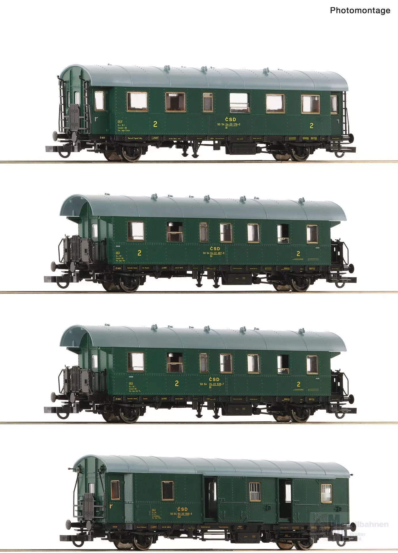 Roco 6200088 - Personenwagen Set CSD Ep.IV 4.tlg. Donnerbüchsen H0/GL
