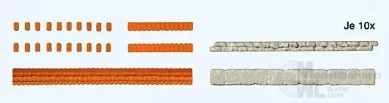 Preiser 18218 - Mauerabdeckungen aus Dachziegeln H0 1:87