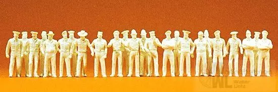 Preiser 16345 - Uniformierte, sommerlich 24 Figuren unbemalt H0 1:87