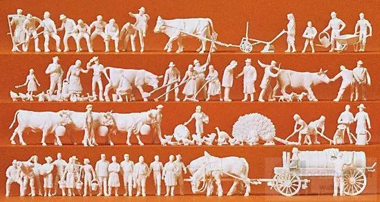 Preiser 16354 - Auf dem Land. 52 unbemalte Mi H0 1:87