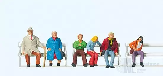 Preiser 10027 - Paare auf Bänken H0 1:87