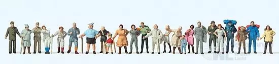 Preiser 14413 - Spaziergänger und Wanderer 24 Figuren H0 1:87