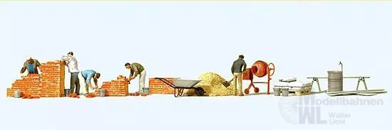 Preiser 10542 - Maurer mit Zubehör H0 1:87