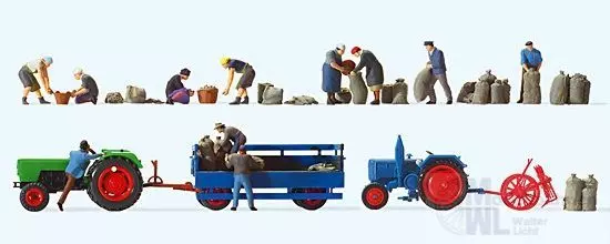 Preiser 13008 - Kartoffelernte. 11 handbemalt H0 1:87