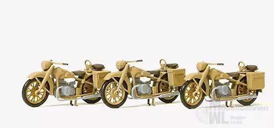 Preiser 16572 - Motorrad BMW R 12 3 Stück H0 1:87