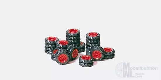 Preiser 21039 - Räder-Set Zirkus Krone rot H0 1:87