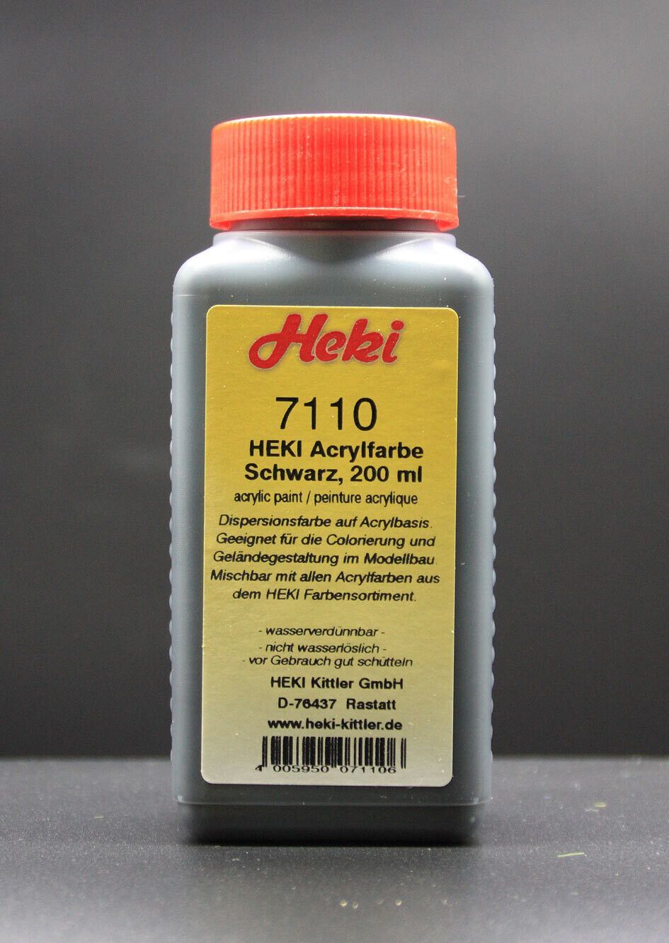 Heki 7110 - Acrylfarbe Rußschwarz 200 ml