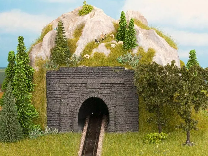 Noch 48790 - Vorsatz-Portal 1-gleisig, 2 Stück, 14 x 10,5 cm TT 1:120