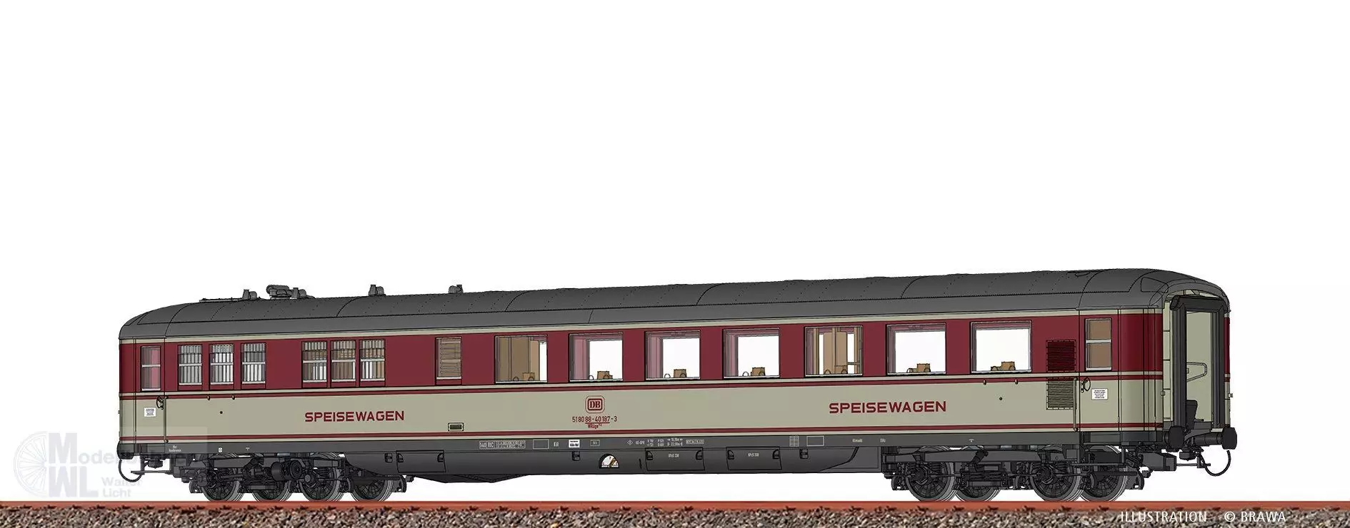 Brawa 51087 - Speisewagen DB Ep.IV WRüge152 H0/GL BASIC