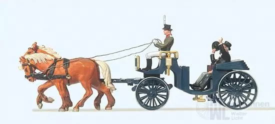 Preiser 24606 - Prominenz in der Kutsche H0 1:87
