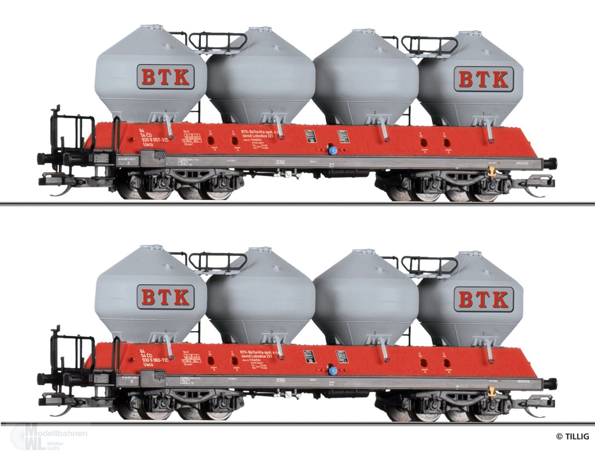 Tillig 01115 - Güterwagenset BETONIKA spol. s.r.o. Ep.V 2.tlg. TT 1:120