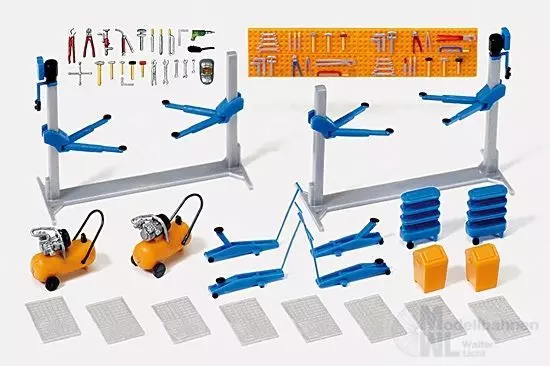 Preiser 17186 - Einrichtung Kfz-Werkstatt Bausatz H0 1:87