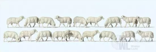 Preiser 14161 - Schafe, 18 Stück sortiert H0 1:87