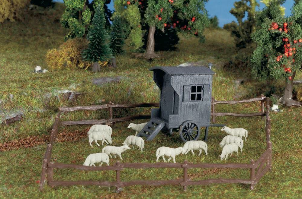 Vollmer 47717 - Schäferwagen mit Schafherde N 1:160