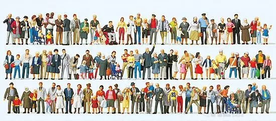 Preiser 13002 - Auf Straßen und Plätzen H0 1:87
