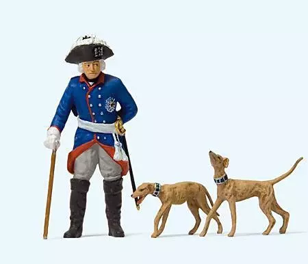 Preiser 54190 - Friedrich II von Preußen mit 2 Hunden 1:25