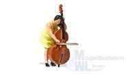 Preiser 28273 - Musikantin mit Kontrabass H0 1:87