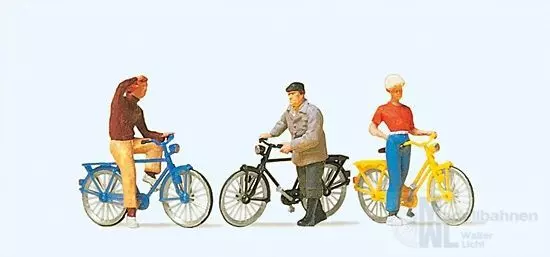 Preiser 10515 - Stehende Radfahrer am Bahnübergang H0 1:87