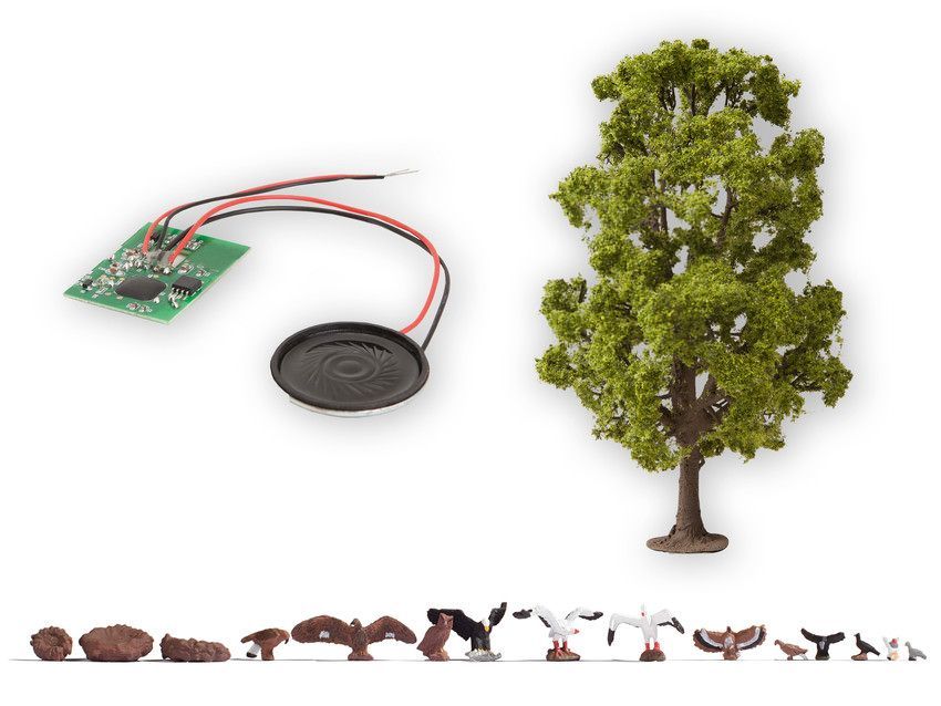 Noch 21782 - Baum mit Vogelzwitschern 18,5 cm hoch Spur 0/H0 1:87