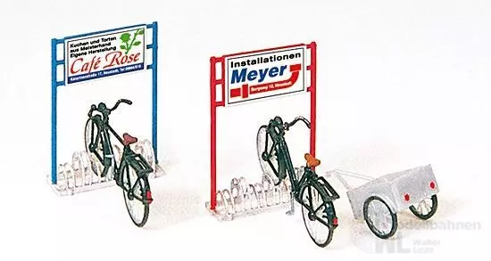 Preiser 17163 - Fahrradständer und Fahrräder Bausatz H0 1:87