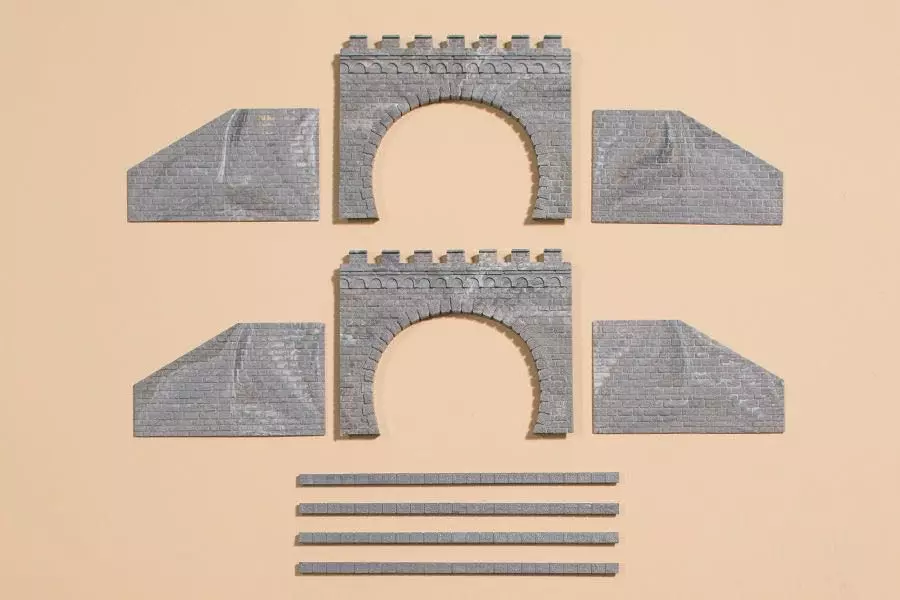 Auhagen 13277 - 2 Tunnelportale zweigleisig TT 1:120