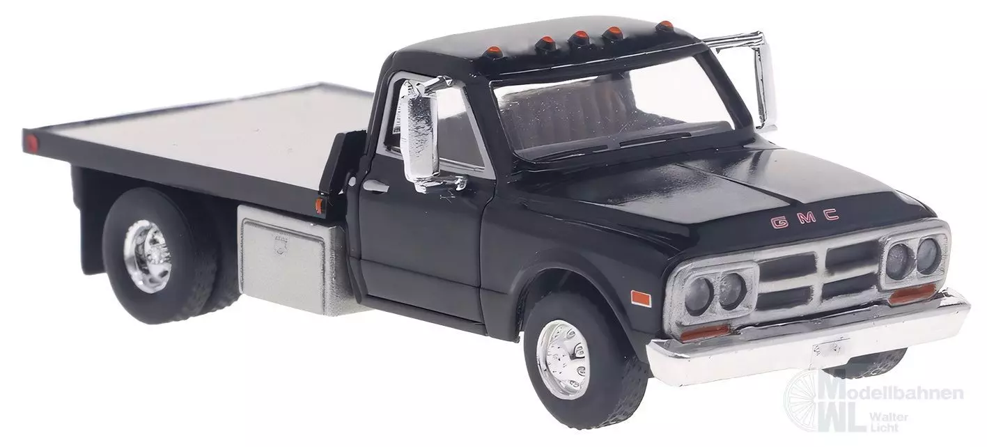 Brekina 19669 - GMC Sierra Grande platform truck black H0 1:87