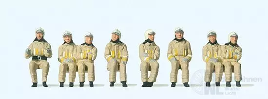 Preiser 10769 - Feuerwehrmänner Uniform beige Sitzender Fahrer Mannschaften H0 1:87