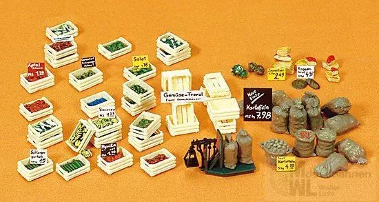 Preiser 17501 - Obst- und Gemüsesteigen Baustz H0 1:87