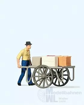 Preiser 28036 - Mann mit Karren H0 1:87