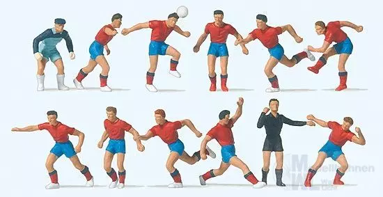Preiser 10760 - Fussballmannschaft Blaue Trikots und Hosen H0 1:87