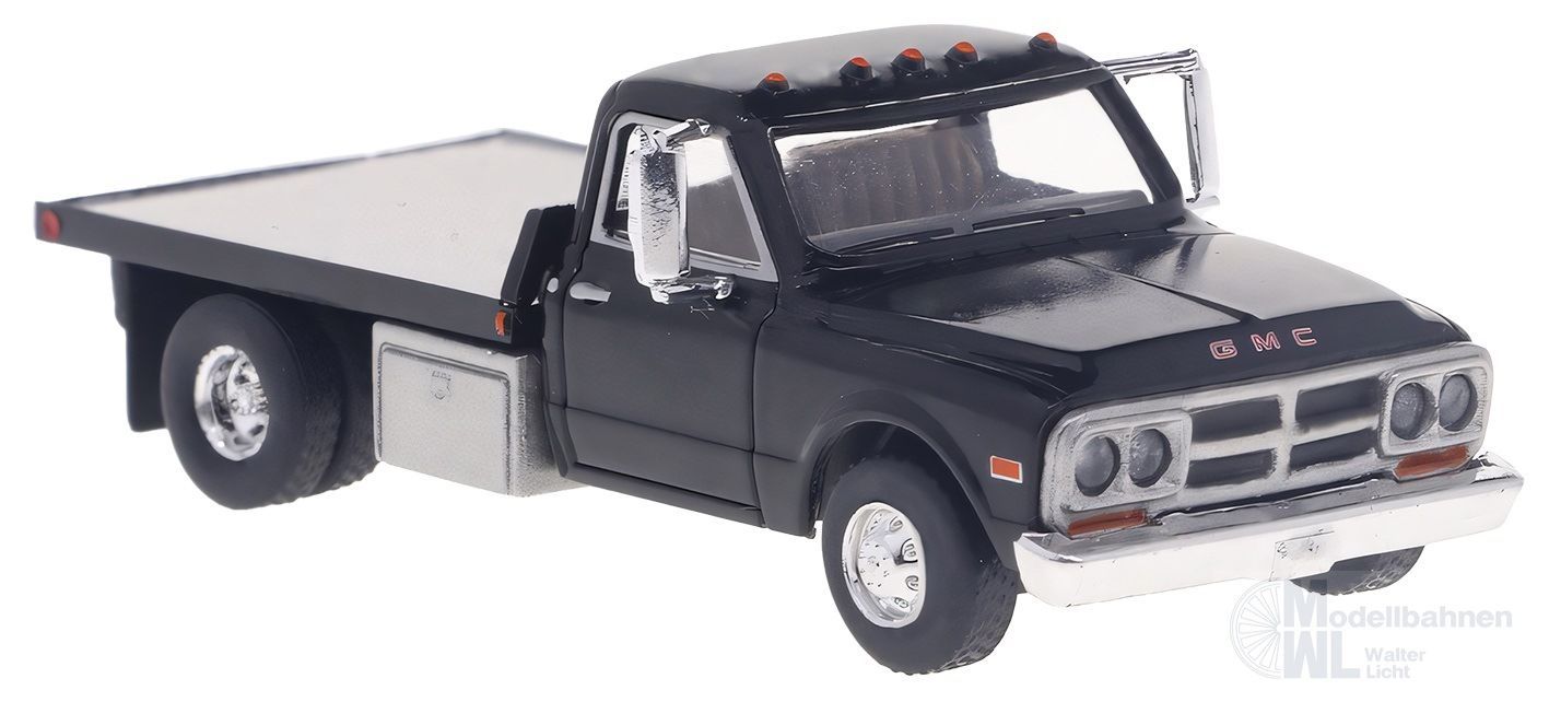 Brekina 19669 - GMC Sierra Grande platform truck black H0 1:87
