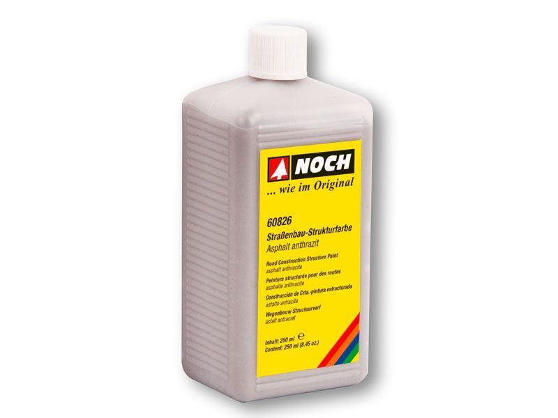 Noch 60826 - Straßenbau-Strukturfarbe Asphalt anthrazit, 250 ml G/1/0/H0/H0m/H0e/TT/N/Z