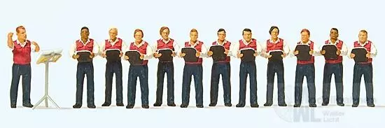 Preiser 10599 - Männergesangsverein. 12 Minia H0 1:87