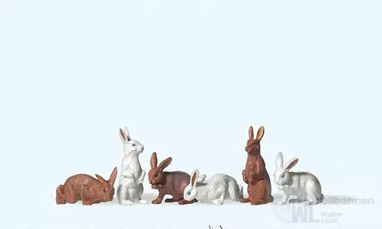 Preiser 47052 - 6 Kaninchen 1:25