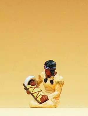 Preiser 54616 - Squaw kniend mit Kind 1:25