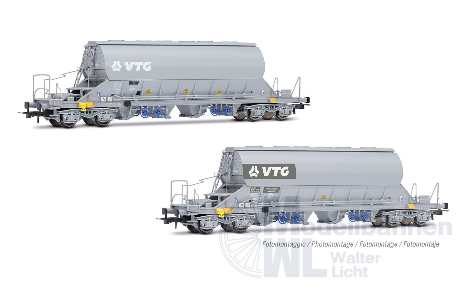 Rivarossi 6547 - Schwenkdachwagen Set D-VTGCH Ep.VI 2.tlg. H0/GL