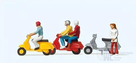 Preiser 10128 - Motorroller Vespa-Fahrer H0 1:87