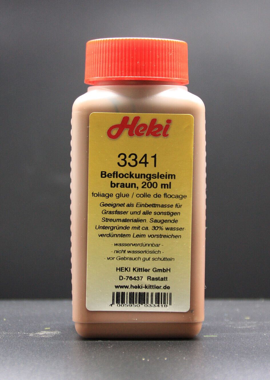 Heki 3341 - Beflockungsleim braun 200 ml
