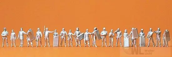 Preiser 16350 - Polizei im Einsatz 21 Figuren unbemalt H0 1:87
