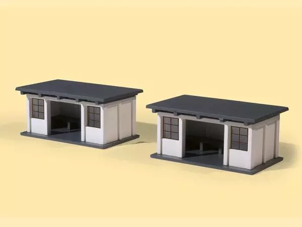 Auhagen 13330 - 2 Buswartehäuschen TT 1:120