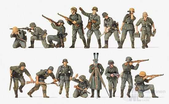 Preiser 16504 - Panzergrenadiere. DR 1942. 16 H0 1:87