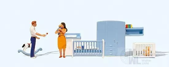 Preiser 10779 - Im Kinderzimmer H0 1:87