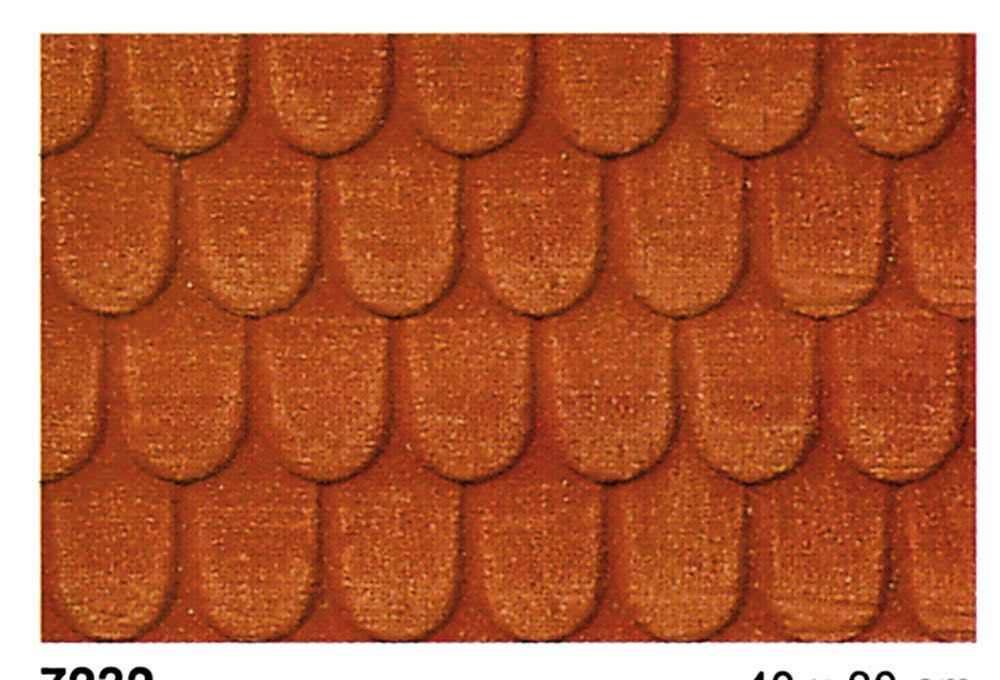 Heki 72322 - Heki dur Platte 40 x 20 cm 2 Stück Dachziegel 0/1/H0
