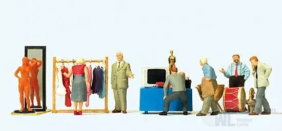 Preiser 10619 - Flohmarkt (3) H0 1:87