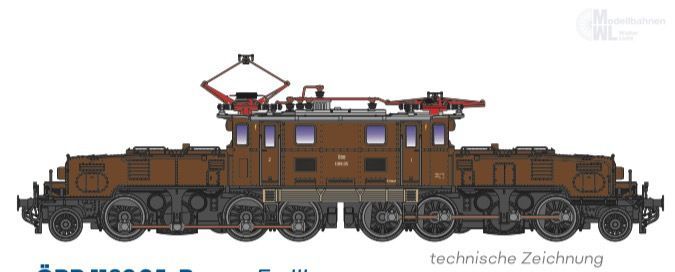 Jägerndorfer Modellbahn 60200_6 - E-Lok Rh 1189 ÖBB Ep.III braun N 1:160