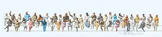 Preiser 14400 - Sitzende Reisende für Zugabteil H0 1:87