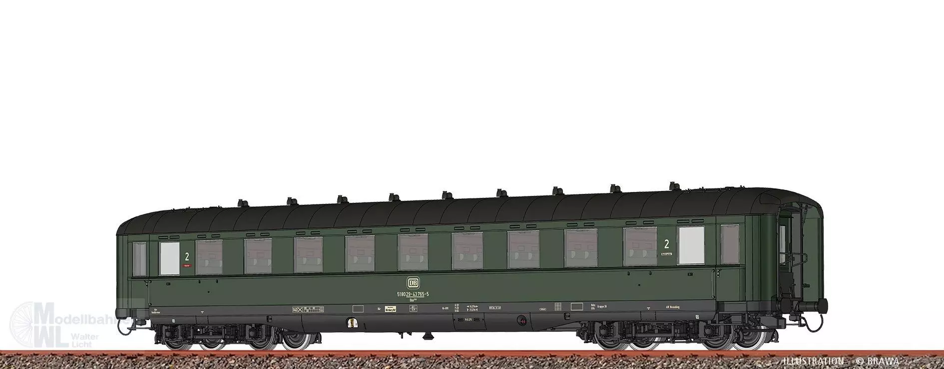 Brawa 51085 - Schürzenwagen DB Ep.IV Büe366 51 80 29-43 765-5 H0/GL BASIC