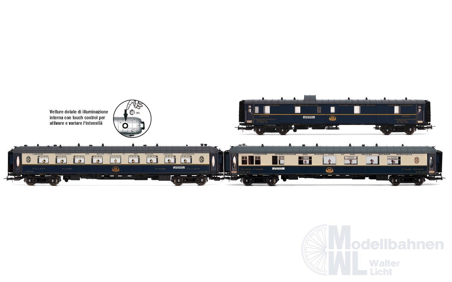 Rivarossi 4390 - Personenwagen Set CIWL Ep.II Edelweiss Pullmann Express 3.tlg. H0/GL